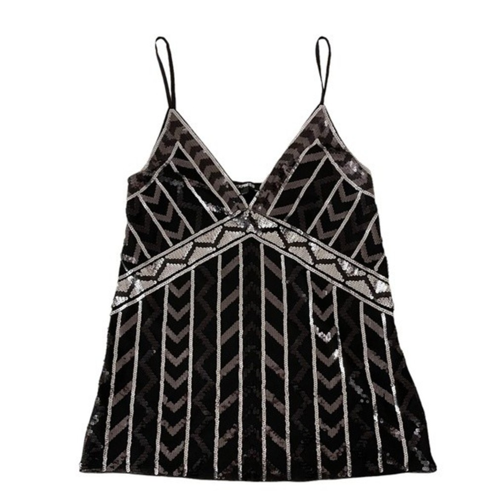 EXPRESS Women’s V-Neck Black Sequin Cami